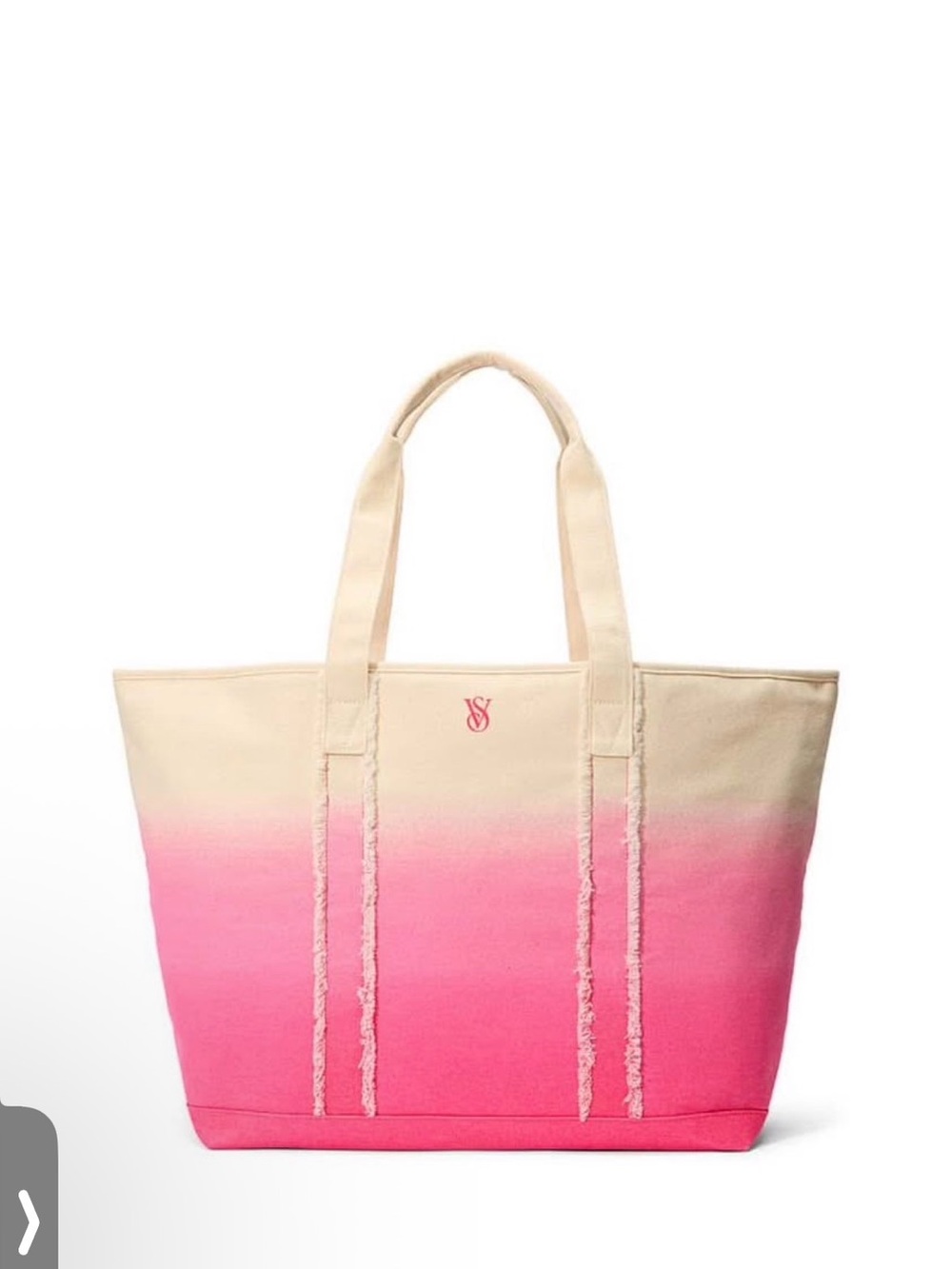 Victoria's Secret Canvas Ombre Tote in Cream and Pink